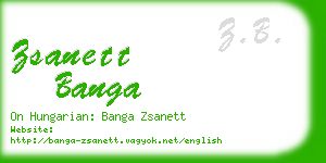 zsanett banga business card